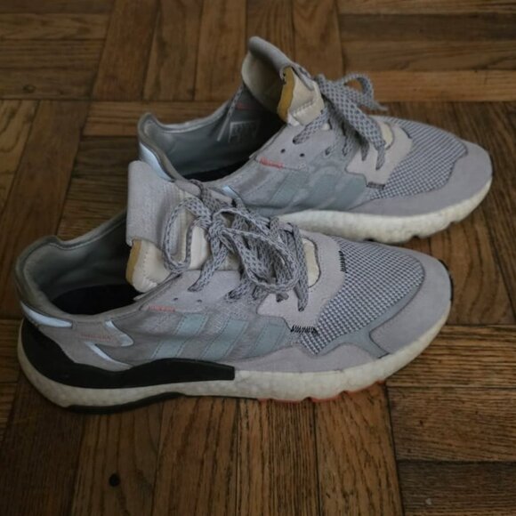 Adidas Nite Jogger Grey Red 3M Boost Ultra Run Shoes Mens 11-size - Picture 1 of 6